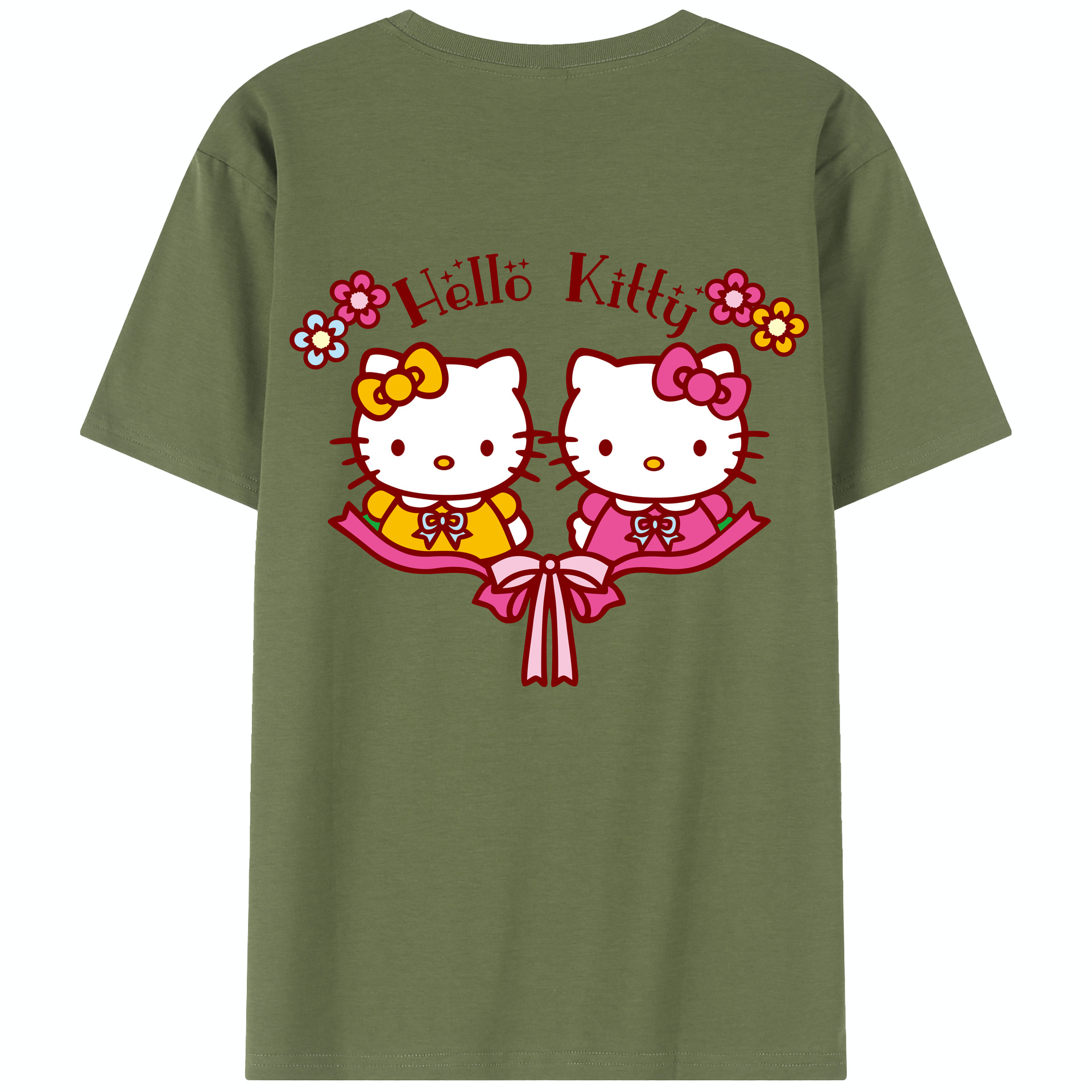 （画像用） Hello Kitty ハローキティ 綿100％半袖Tシャツ（背面プリント）